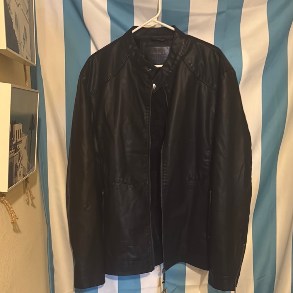 Black Lightweight Shirt Jacket with Stand-Up Collar and Relaxed Fit